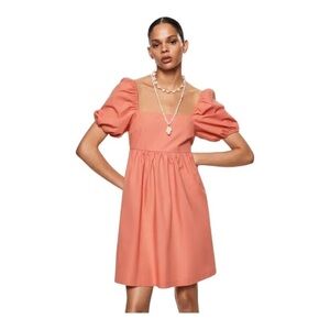 Mango Puffed Sleeves Cotton Dress